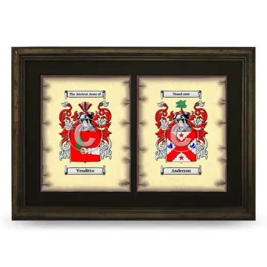 Double Coat of Arms Framed - Brown