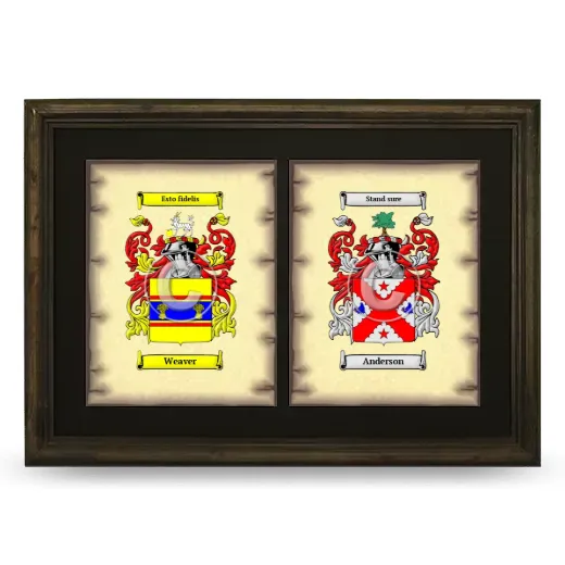 Double Coat of Arms Framed - Brown
