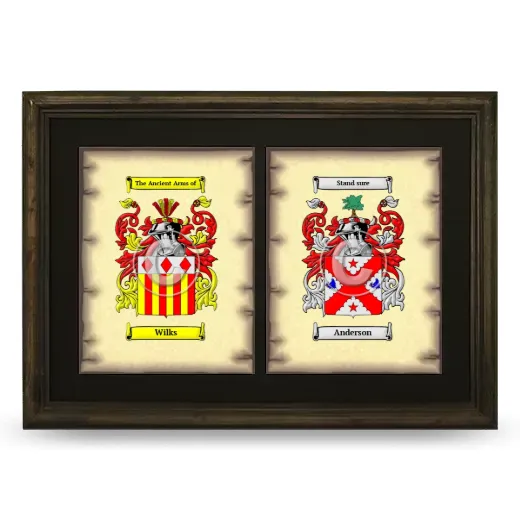Double Coat of Arms Framed - Brown