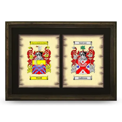 Double Coat of Arms Framed - Brown