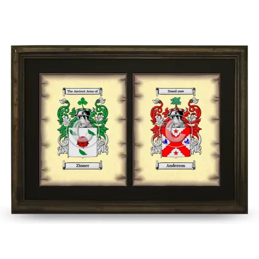 Double Coat of Arms Framed - Brown
