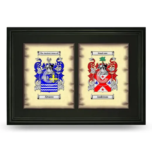 Double Coat of Arms Framed - Black