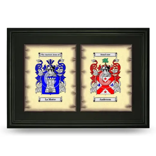 Double Coat of Arms Framed - Black