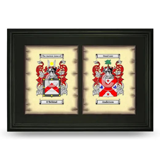 Double Coat of Arms Framed - Black