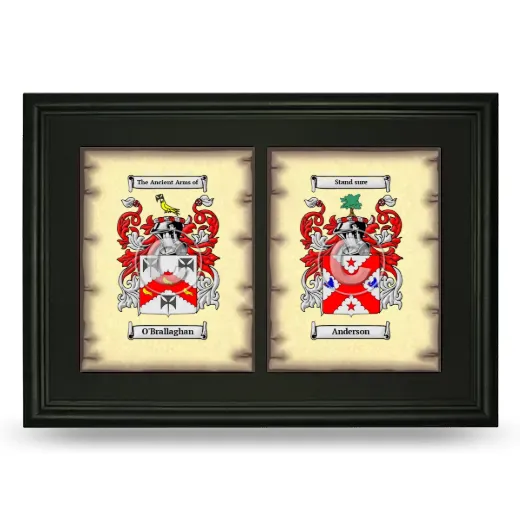 Double Coat of Arms Framed - Black