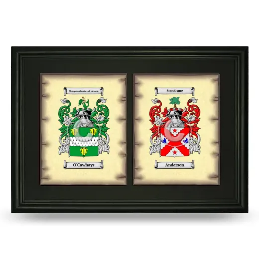 Double Coat of Arms Framed - Black