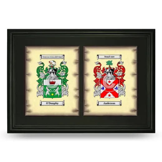 Double Coat of Arms Framed - Black