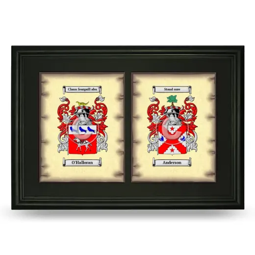 Double Coat of Arms Framed - Black