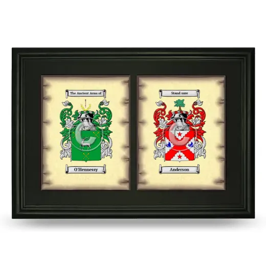 Double Coat of Arms Framed - Black
