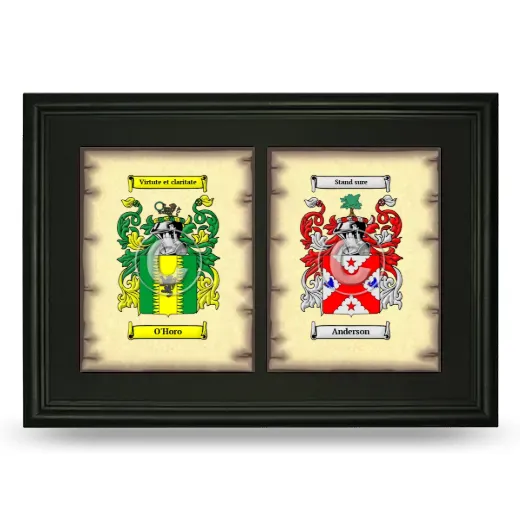 Double Coat of Arms Framed - Black