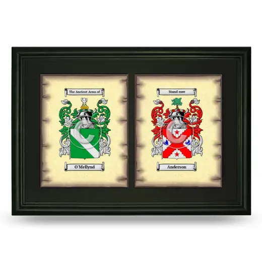 Double Coat of Arms Framed - Black
