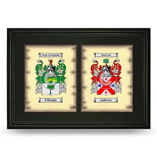 Double Coat of Arms Framed - Black