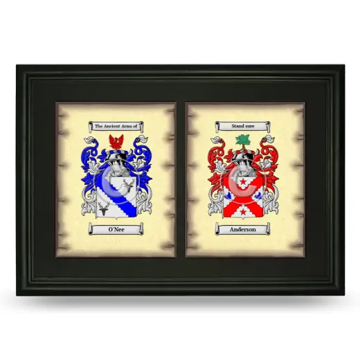 Double Coat of Arms Framed - Black