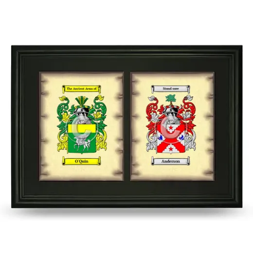 Double Coat of Arms Framed - Black