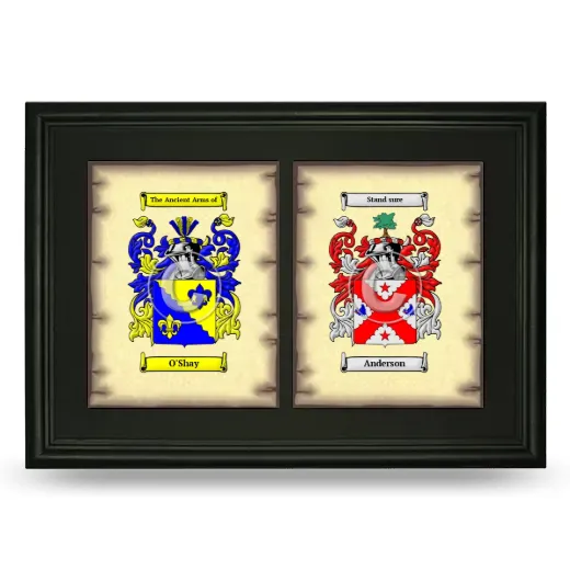 Double Coat of Arms Framed - Black