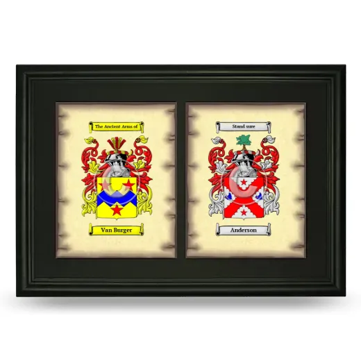 Double Coat of Arms Framed - Black