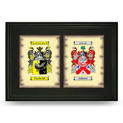 Double Coat of Arms Framed - Black