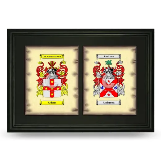 Double Coat of Arms Framed - Black