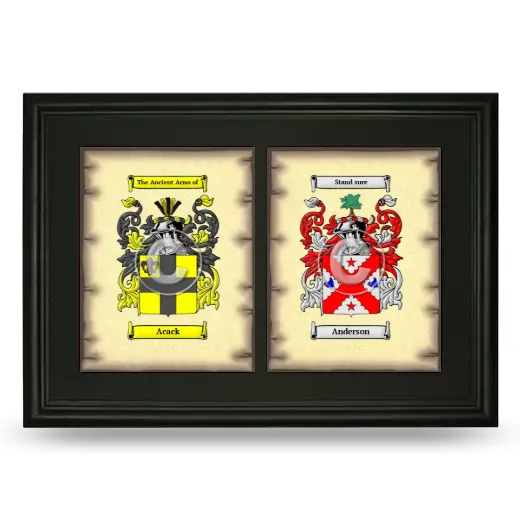 Double Coat of Arms Framed - Black
