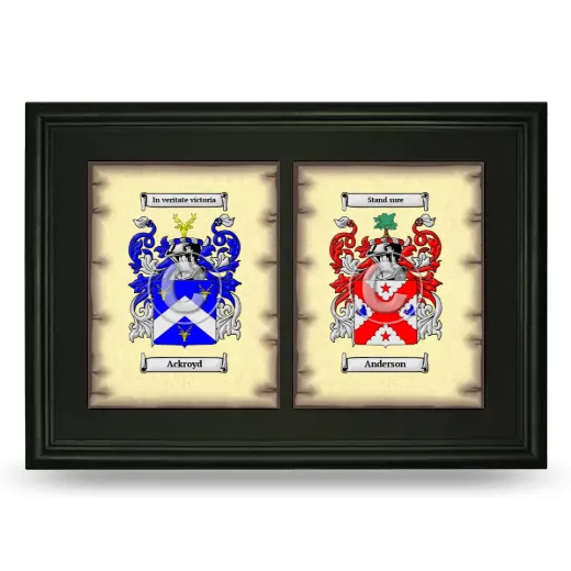 Double Coat of Arms Framed - Black