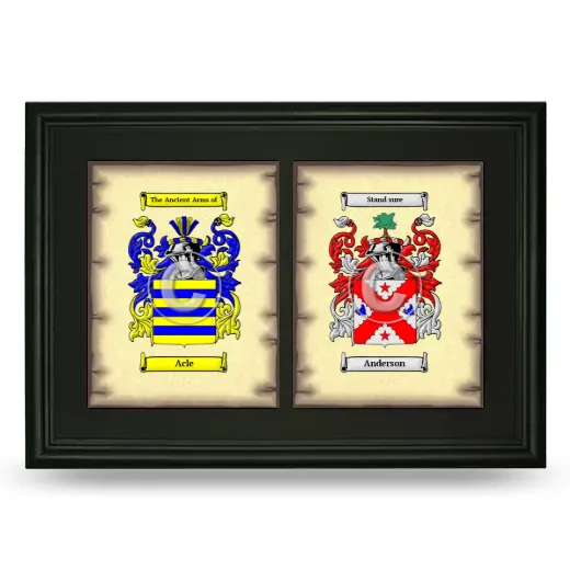 Double Coat of Arms Framed - Black