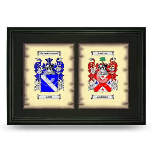 Double Coat of Arms Framed - Black