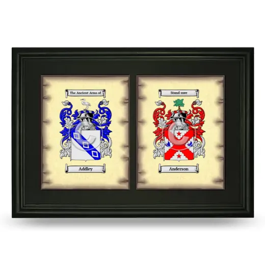 Double Coat of Arms Framed - Black