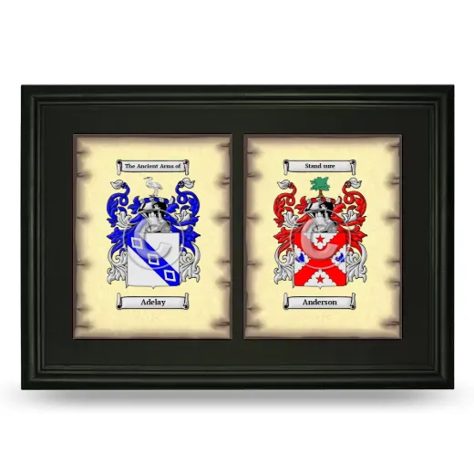 Double Coat of Arms Framed - Black