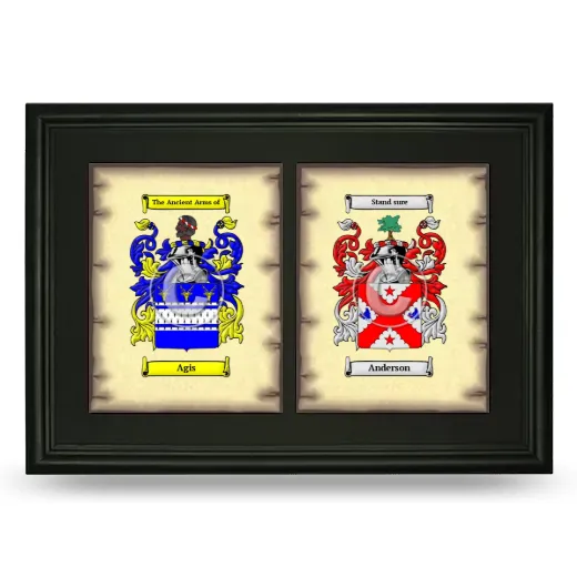 Double Coat of Arms Framed - Black