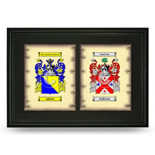 Double Coat of Arms Framed - Black