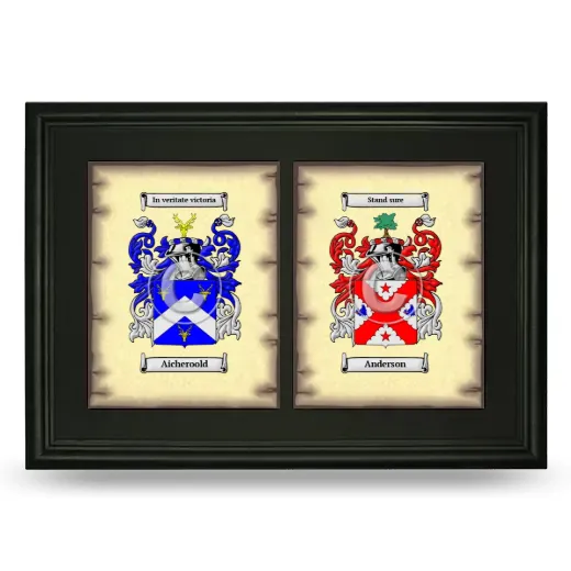 Double Coat of Arms Framed - Black