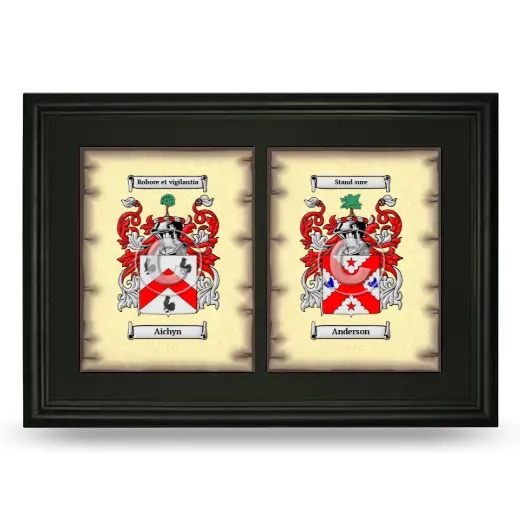 Double Coat of Arms Framed - Black
