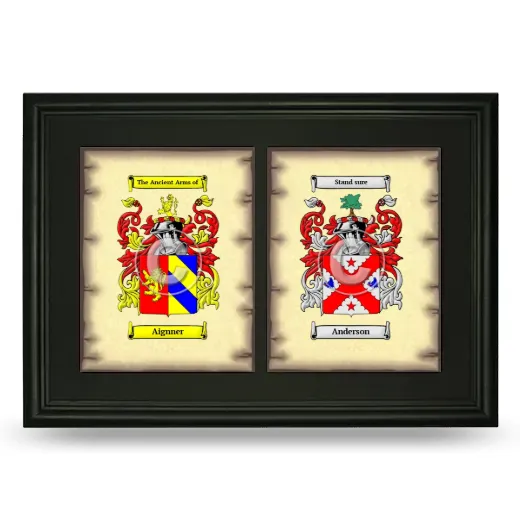 Double Coat of Arms Framed - Black