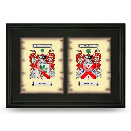 Double Coat of Arms Framed - Black