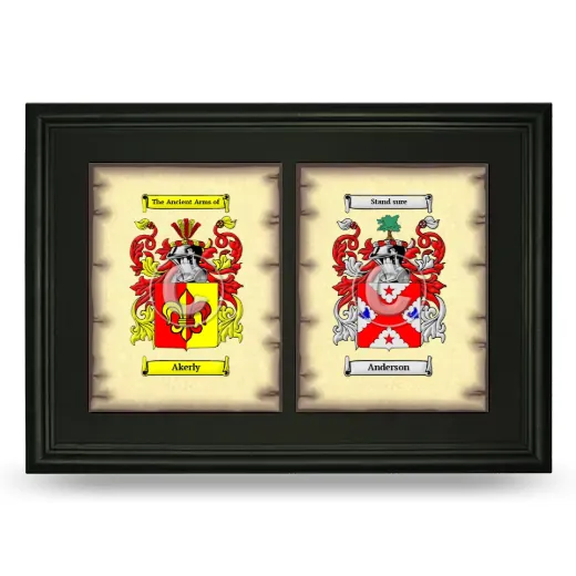 Double Coat of Arms Framed - Black