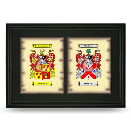 Double Coat of Arms Framed - Black