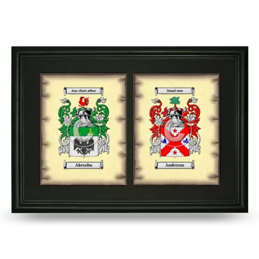 Double Coat of Arms Framed - Black