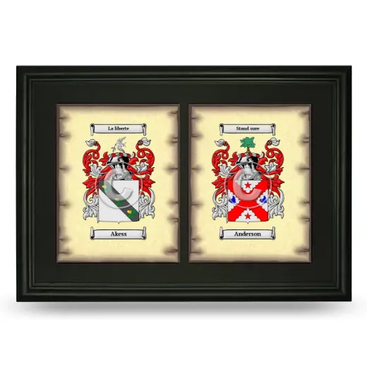 Double Coat of Arms Framed - Black