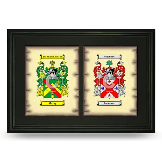 Double Coat of Arms Framed - Black