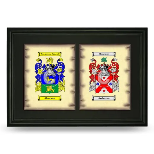 Double Coat of Arms Framed - Black