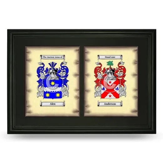 Double Coat of Arms Framed - Black