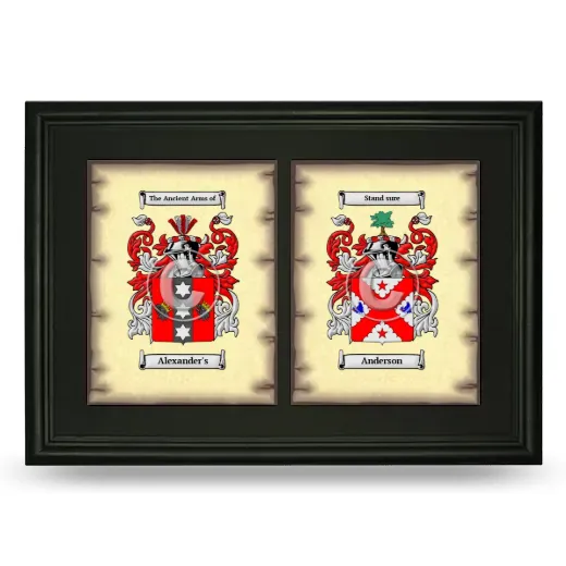 Double Coat of Arms Framed - Black