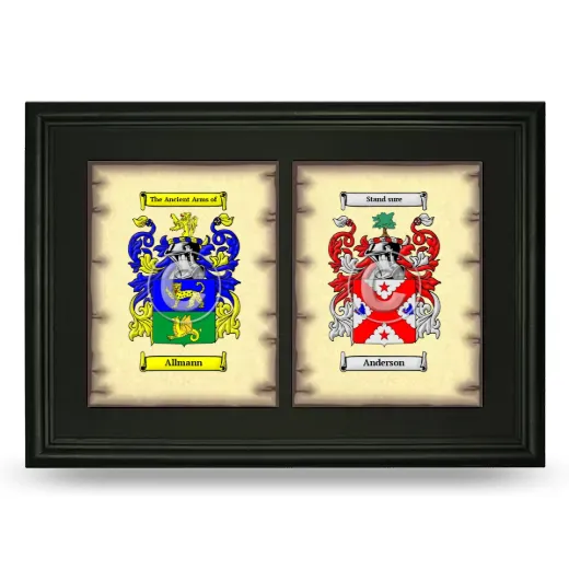Double Coat of Arms Framed - Black