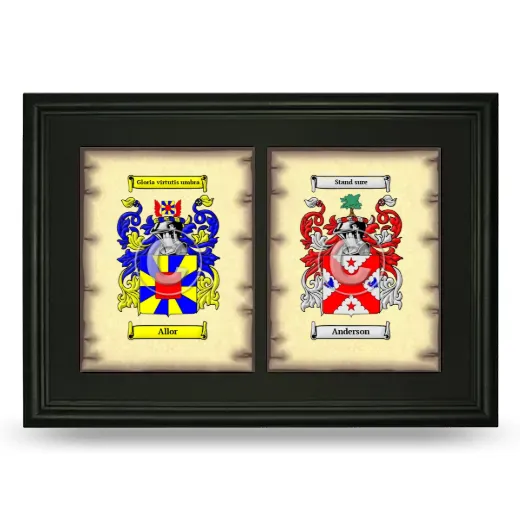 Double Coat of Arms Framed - Black