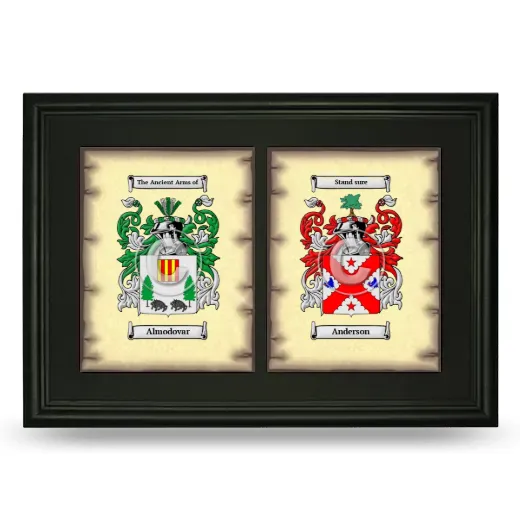 Double Coat of Arms Framed - Black