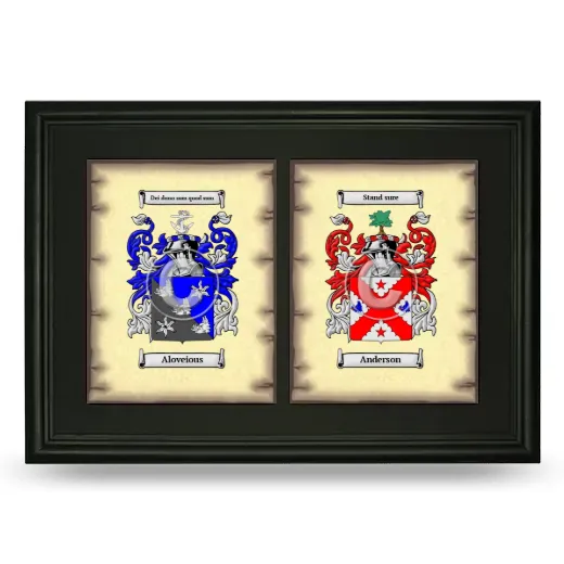Double Coat of Arms Framed - Black