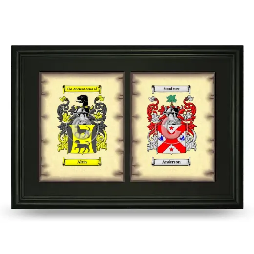 Double Coat of Arms Framed - Black