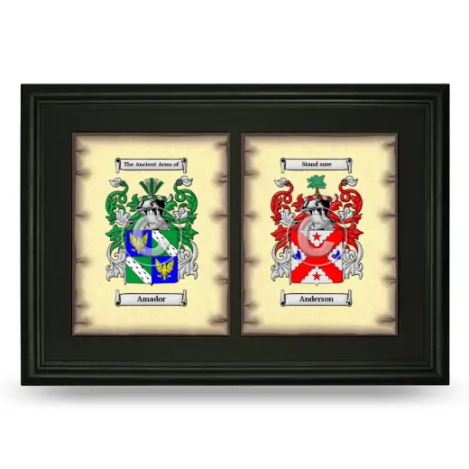 Double Coat of Arms Framed - Black