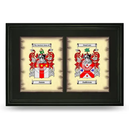 Double Coat of Arms Framed - Black