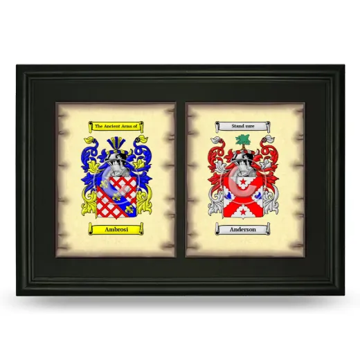 Double Coat of Arms Framed - Black